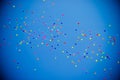 Many colorful balloons in the sky Royalty Free Stock Photo