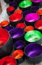Many colorful bowls Royalty Free Stock Photo