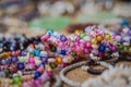 Many colorful bracelets from handcraft souvenirs shop Royalty Free Stock Photo