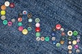 Many colorful buttons forming the word 'color'