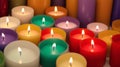 Many Colorful Candles Are Lit In A Circle