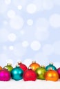 Many colorful Christmas balls background decoration with copyspa Royalty Free Stock Photo