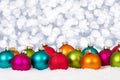 Many colorful Christmas balls background decoration snow winter Royalty Free Stock Photo