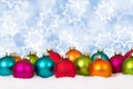 Many colorful Christmas balls background decoration snow winter Royalty Free Stock Photo