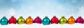 Many colorful Christmas balls baubles background banner border d Royalty Free Stock Photo