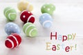Many Colorful Easter Eggs With English Text Happy Easter Royalty Free Stock Photo