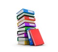 Many colorful folders stacked in a row. Royalty Free Stock Photo