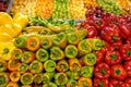 Many colorful fresh peppers piled up Royalty Free Stock Photo