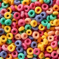 Many colorful fruit cereal rings as a background wallpaper