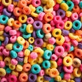 Many colorful fruit cereal rings as a background wallpaper Royalty Free Stock Photo