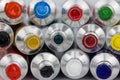 Many colorful paint tubes closeup Royalty Free Stock Photo