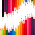 Many colorful pens and a wave Royalty Free Stock Photo