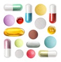 Many colorful pills and tablets Royalty Free Stock Photo