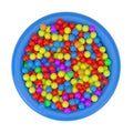 Many Colorful Plastic Balls Filled Children Pool. 3d Rendering