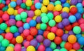 Many colorful plastic balls in a kids` ballpit Royalty Free Stock Photo