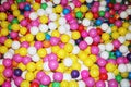 Many colorful plastic balls in a kids ballpit at playground Royalty Free Stock Photo