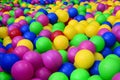 Many colorful plastic balls in a kids& x27; ballpit at a playground. Royalty Free Stock Photo