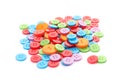 Many colorful plastic sewing buttons isolated Royalty Free Stock Photo