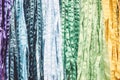 Many colorful ribbons, color toned abstract background Royalty Free Stock Photo