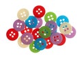 Many colorful sewing buttons on background, top view Royalty Free Stock Photo