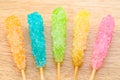 Many colorful sugar crystal candy.