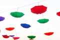 many colorful of umbrella decorated on Loykratong festival