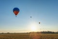 Many hot air balloons in the sky at blue sky with clouds background Royalty Free Stock Photo