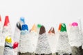 Many coloring pencils on white Royalty Free Stock Photo