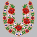 Many-coloured flower pattern in the shape of horseshoe