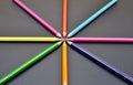 Many coloured pencils close up, metaphor of strategy and teamwork Royalty Free Stock Photo