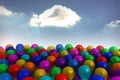 Many colourful balloons sky background