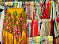 Colourful Scarves and Shawls, Sandanski, Bulgaria Royalty Free Stock Photo