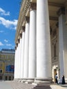 Many columns. Bolshoi theater in Moscow.