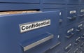 Many confidential files and folders in cabinets. 3D rendered illustration