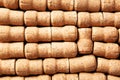 Many corks of wine bottles as background, top view Royalty Free Stock Photo