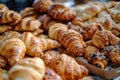 Many Croissant Texture Background, Fresh Puff Pastry Pies Pattern, Sweet Kipferls, Buttery Viennoiseries