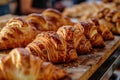 Many Croissant Texture Background, Fresh Puff Pastry Pies Pattern, Sweet Kipferls, Buttery Viennoiseries