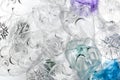 Many crumpled bottles as background. Plastic recycling Royalty Free Stock Photo