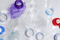 Many crumpled bottles as background. Plastic recycling Royalty Free Stock Photo