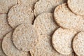 Many crunchy rice cakes as background Royalty Free Stock Photo