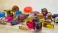 Many crystals made of epoxy resin close-up Royalty Free Stock Photo