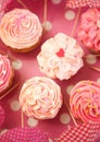 Cupcakes decorated with sprinkles and frosting Royalty Free Stock Photo