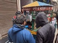 Indian people are buying food from a local stall Royalty Free Stock Photo