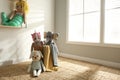 Many cute toys indoors. Baby room interior