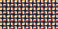 Many 3D Rectangular Colorful Solid Cuboids, Rectangles - Seamless Mosaic Pattern, Editable Abstract Geometric Design