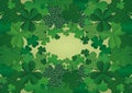 Many decorative clover. St.Patrick `s Day. Vector