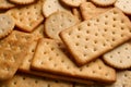 Many delicious crackers as background, closeup view Royalty Free Stock Photo