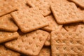 Many delicious crackers as background, closeup view Royalty Free Stock Photo