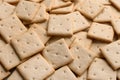 Many delicious crackers as background, closeup view Royalty Free Stock Photo