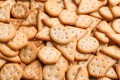Many delicious crackers as background, closeup view Royalty Free Stock Photo